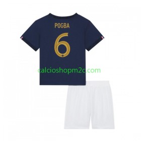 Francia Pogba 6 Bambino Maglia Prima World Cup 2022 Manica Corta (+ Pantaloncini)